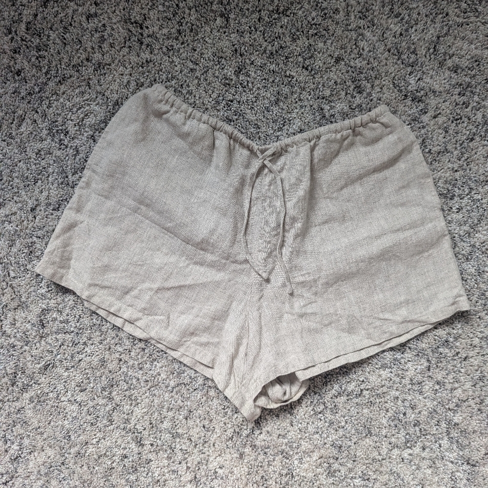 Reformation Zoey Linen Short Small Oatmeal